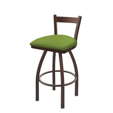 30 Low Back Swivel Bar Stool,Bronze Finish,Canter Kiwi Green Seat